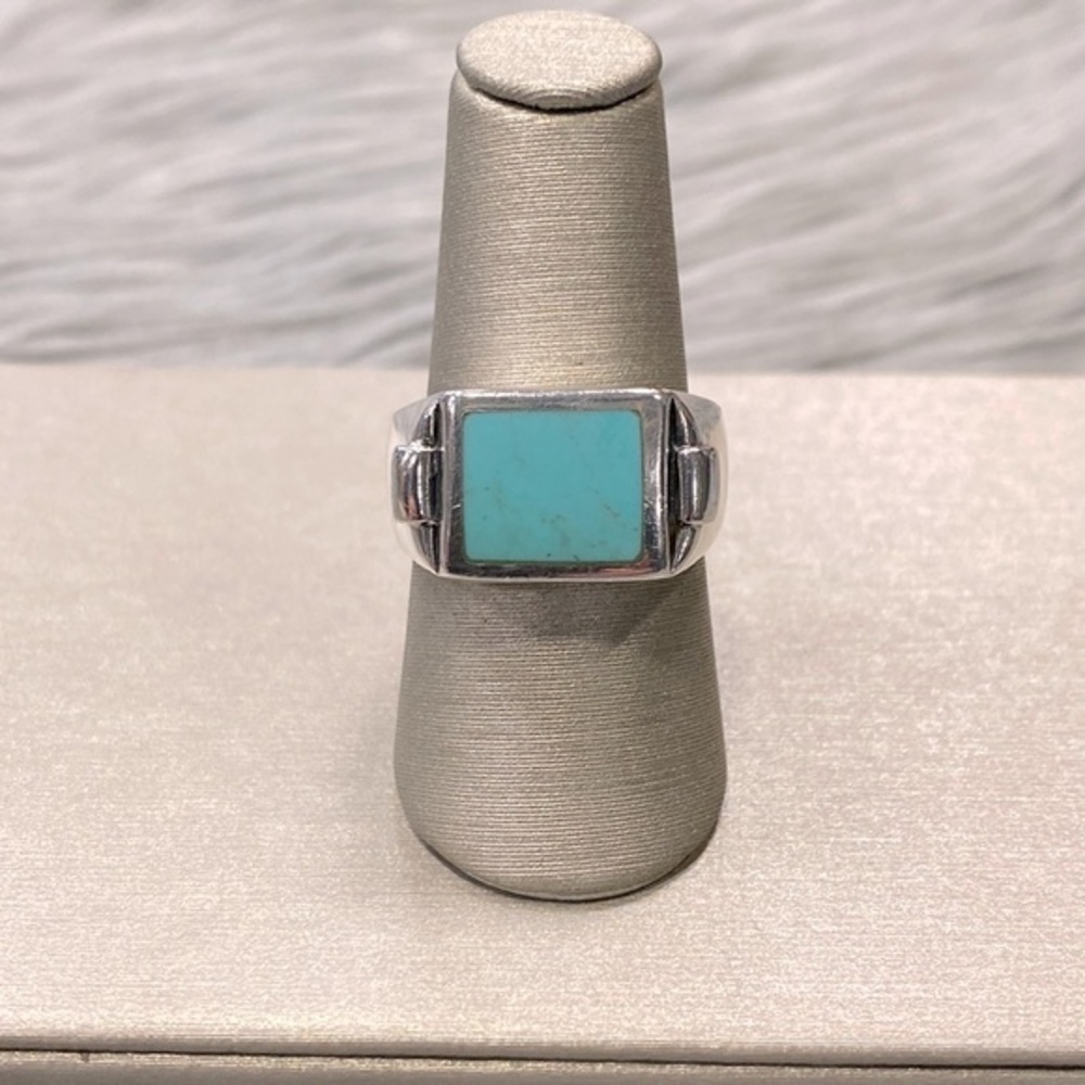 Sterling Silver And Turquoise Signet Ring